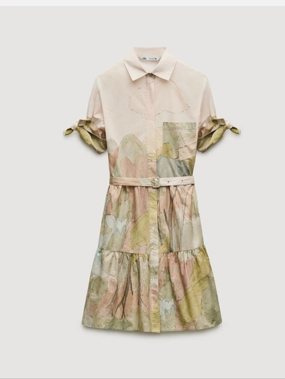 NWOT WOMAN PRINTED SHORT DRESS ZW COLLECTION MULTICOLORED - SIZE MEDIUM